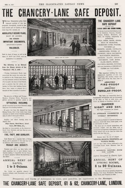 Advertisement for The Chancery Lane Safe Deposit by English School